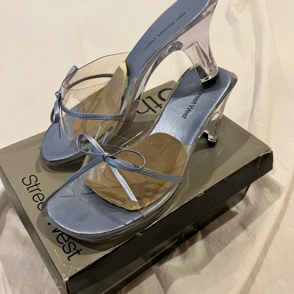 Clear and Blue Heels